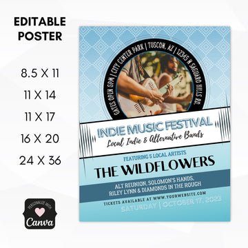 retro music festival poster template